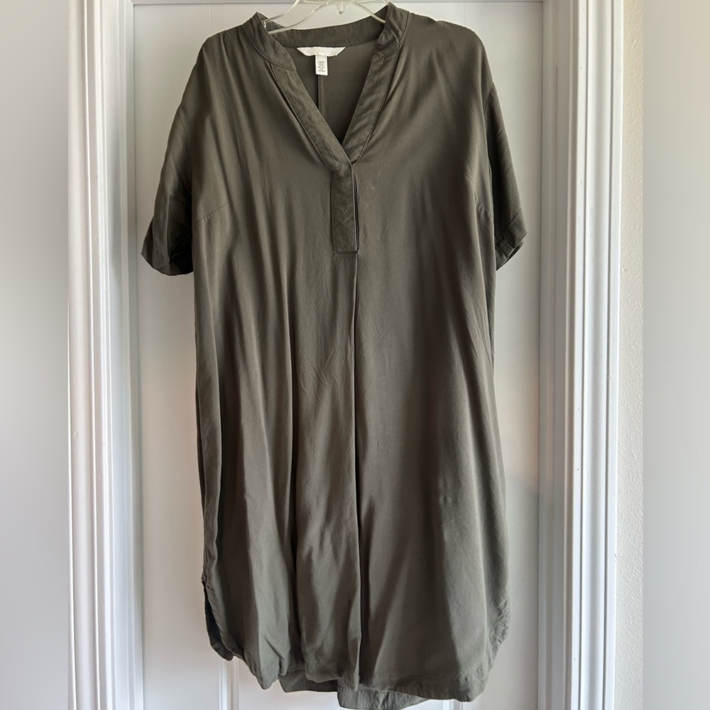 H&M Olive V-Neck Tunic Dress